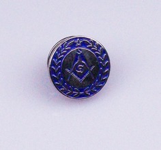 Pin ESCUADRA Y COMPÁS en azul con ramas de ACACIA Pin ESCUADRA Y COMPÁS en azul con ramas de ACACIA