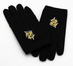 Guantes masónicos negros de algodón MAESTRO SECRETO (talla S)