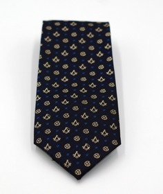 Corbata azul PATRÓN ESCUADRAS Y COMPASES y otras simbologías